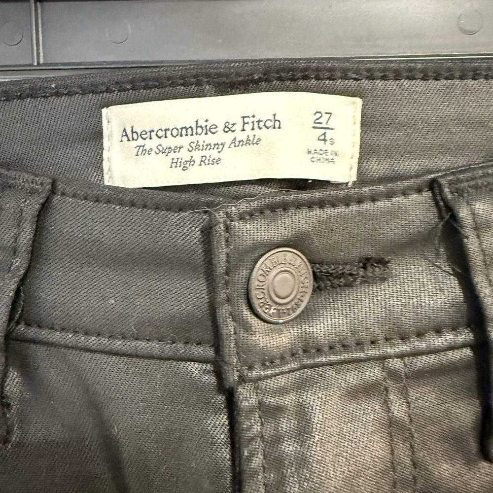 Abercrombie & Fitch Black Coated Ultra High Rise Skinny Jeans - Picture 6 of 7